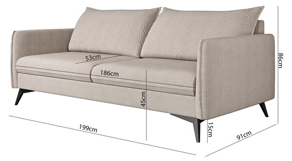 Beżowa sofa 199 cm Juli Bis – Ropez