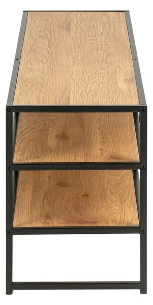 Czarno-naturalna szafka pod TV w dekorze dębu 120x46 cm Seaford – Actona