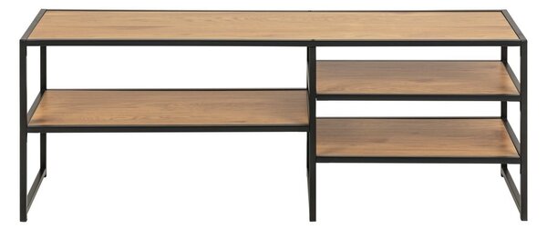 Czarno-naturalna szafka pod TV w dekorze dębu 120x46 cm Seaford – Actona