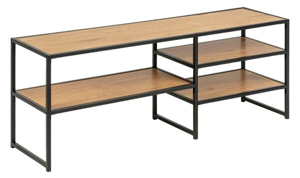 Czarno-naturalna szafka pod TV w dekorze dębu 120x46 cm Seaford – Actona