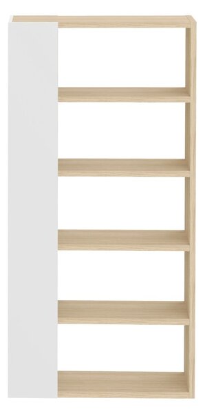 Biały regał z blatem w dekorze dębu 90x188 cm Ella – TemaHome