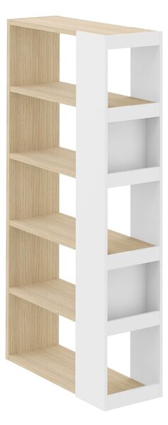 Biały regał z blatem w dekorze dębu 90x188 cm Ella – TemaHome
