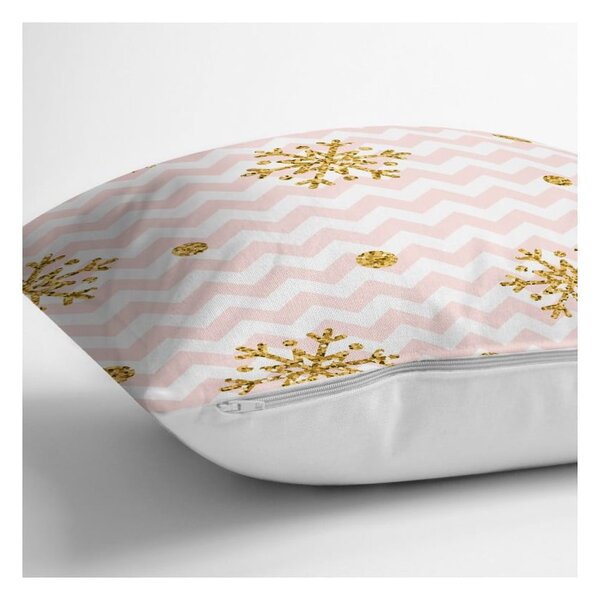 Świąteczna poszewka na poduszkę Minimalist Cushion Covers Golden Snowflakes, 42x42 cm