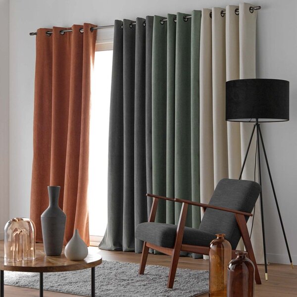 Aksamitna zasłona w kolorze khaki 140x260 cm Olympe – douceur d'intérieur