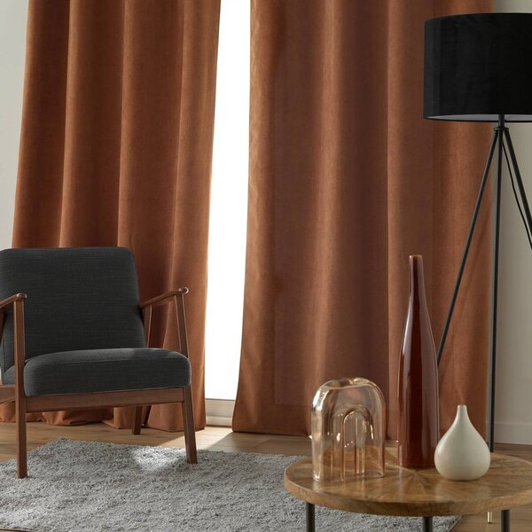 Brązowa aksamitna zasłona 140x260 cm Olympe – douceur d'intérieur