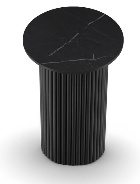 Stolik pomocniczy z kamiennym blatem - Nero