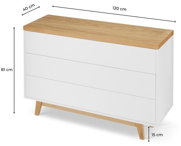 Komoda wysoka 120 cm szer. - Nordica Alta