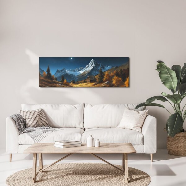 Obraz zimowa bajka górska chata