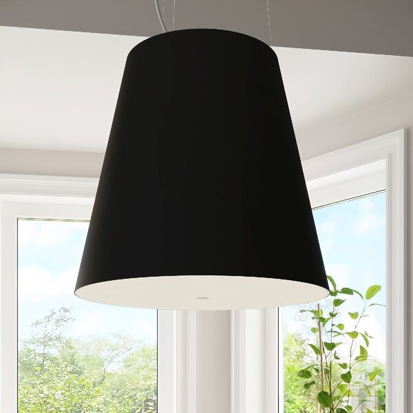 Czarna lampa wisząca ze szklanym kloszem ø 50 cm Tresco – Sollux