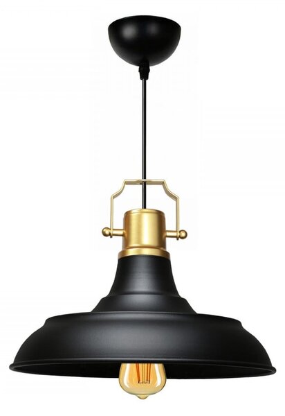 Czarna lampa wisząca z metalowym kloszem ø 25 cm Tarsus – Opviq lights