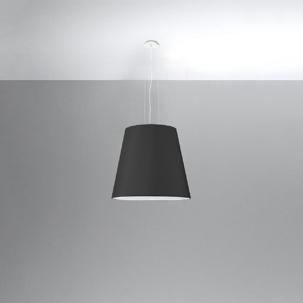 Czarna lampa wisząca ze szklanym kloszem ø 50 cm Tresco – Sollux
