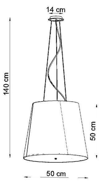 Czarna lampa wisząca ze szklanym kloszem ø 50 cm Tresco – Sollux
