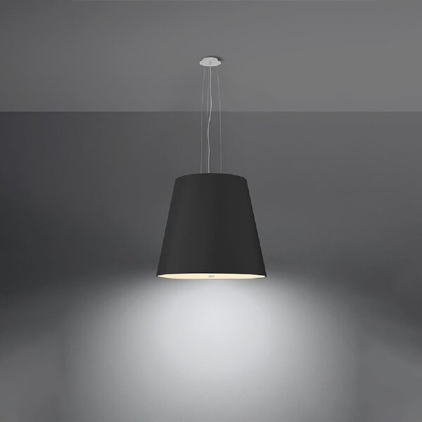 Czarna lampa wisząca ze szklanym kloszem ø 50 cm Tresco – Sollux