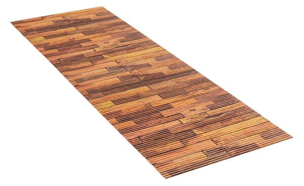 Brązowy plastikowy dywanik łazienkowy 65x200 cm Lambris – Wenko