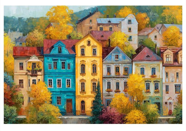 Obraz jesienny urok na ulicy