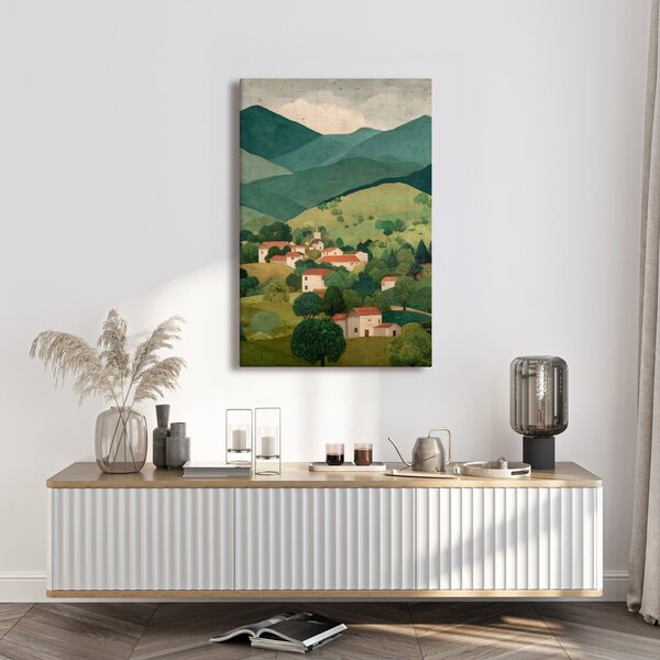 Obraz górska panorama z wioską