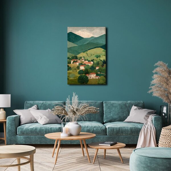 Obraz górska panorama z wioską