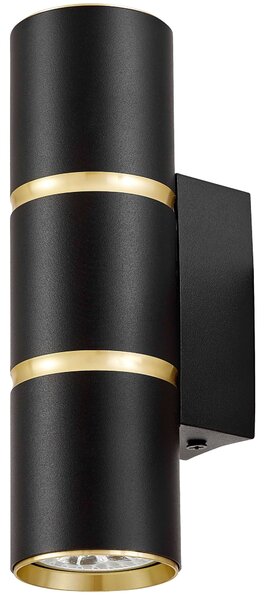 LAMPA ŚCIENNA KINKIET NOWOCZESNY CZARNO-ZŁOTY ASTI W2