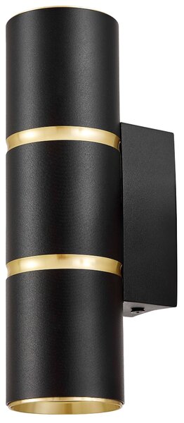 LAMPA ŚCIENNA KINKIET NOWOCZESNY CZARNO-ZŁOTY ASTI W2