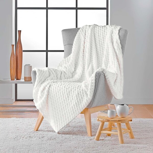 Kremowy koc z mikfroflaneli 125x150 cm Mini Frosty – douceur d'intérieur