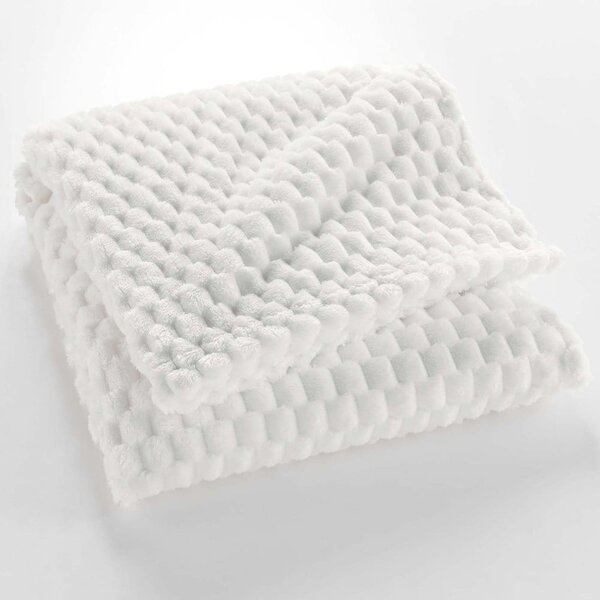 Kremowy koc z mikfroflaneli 125x150 cm Mini Frosty – douceur d'intérieur