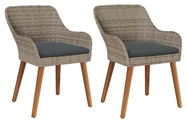 Krzesło ogrodowe 2 szt. czarny 62,5 x 55 x 82 cm polirattan