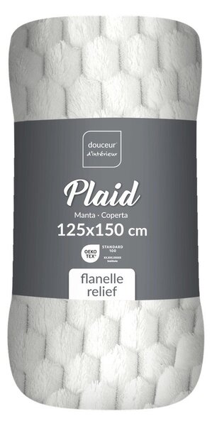 Kremowy koc z mikfroflaneli 125x150 cm Mini Frosty – douceur d'intérieur