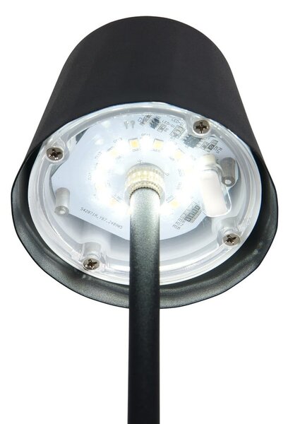 Lampa stołowa LED w kolorze matowej czerni z metalowym kloszem (wysokość 21 cm) Diaz – Reality