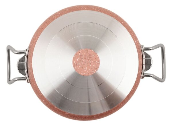 Różowa aluminiowa patelnia Güral Porselen Classic, ø 22 cm