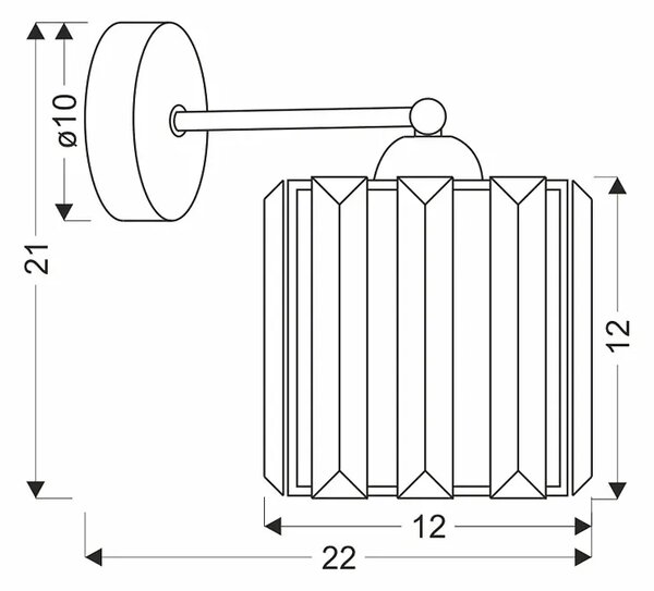 Nowoczesny czarny kinkiet kryształowy - 3X D195 G5-S83