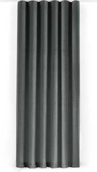 Ciemnoszara aksamitna zasłona częściowo zaciemniająca (dimout) 200x250 cm Velto – Filumi