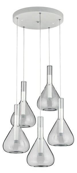 Biała lampa wisząca LED ze szklanym kloszem ø 55 cm Cipera – CINQUE