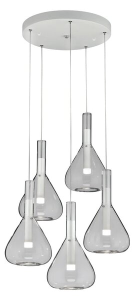 Biała lampa wisząca LED ze szklanym kloszem ø 55 cm Cipera – CINQUE