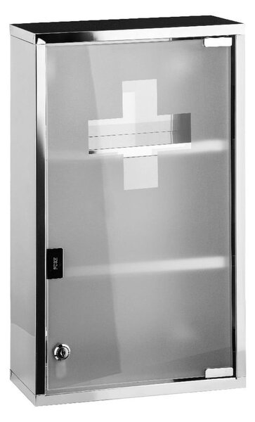 Plastikowa wisząca szafka na leki w kolorze srebra 30x51 cm – Premier Housewares