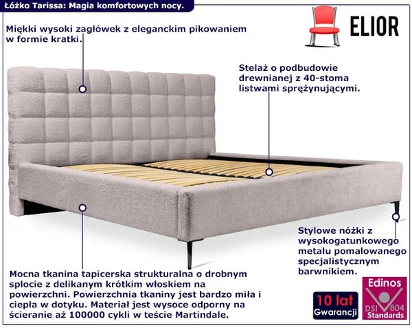 Tapicerowane łóżko dwuosobowe cappuccino K1-N54