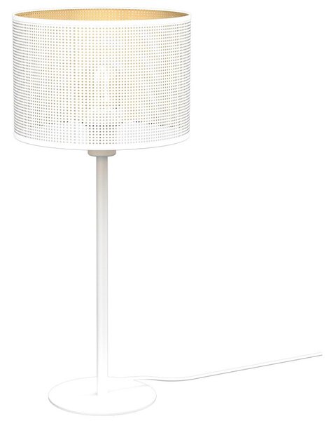 Luminex Lampa stołowa LOFT SHADE 1xE27/60W/230V śr. 25 cm biały/złoty LU5271