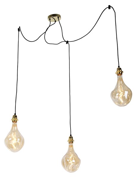Hanglamp goud 3-lichts incl. LED goud dimbaar - Cava Luxe Oswietlenie wewnetrzne