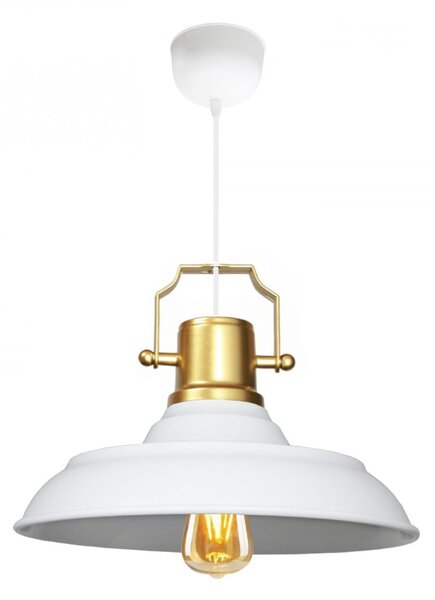 Biała lampa wisząca z metalowym kloszem ø 25 cm Tarsus – Opviq lights