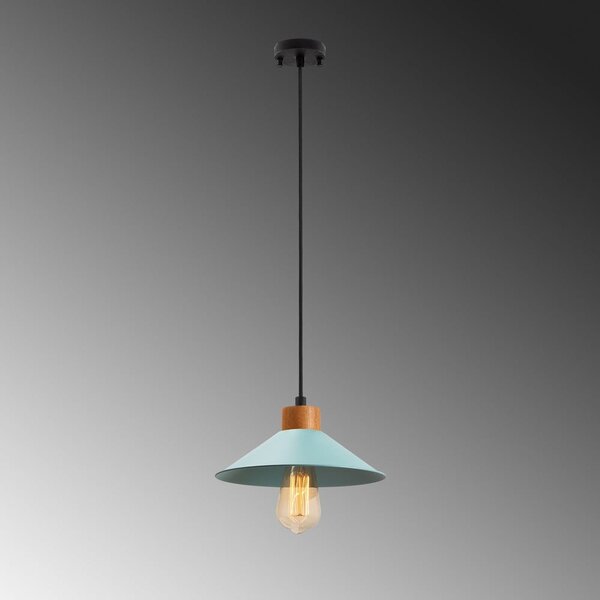 Turkusowa/w naturalnym kolorze lampa wisząca z metalowym kloszem ø 24 cm Manavgat – Opviq lights