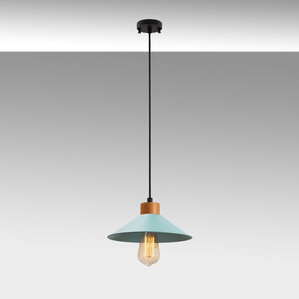 Turkusowa/w naturalnym kolorze lampa wisząca z metalowym kloszem ø 24 cm Manavgat – Opviq lights