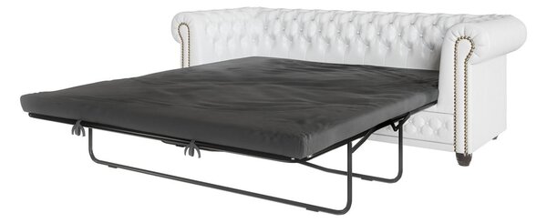 Biała rozkładana sofa z imitacji skóry 203 cm York – Ropez