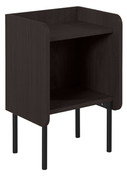 Czarna szafka nocna w dekorze dębu z półką Wrap – Bonami Selection