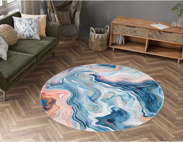 Niebiesko-różowy okrągły dywan odpowiedni do prania ø 120 cm Colors of Joy – Vitaus