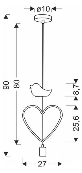 Biały/różowy żyrandol dziecięcy z metalowym kloszem Single – Candellux Lighting
