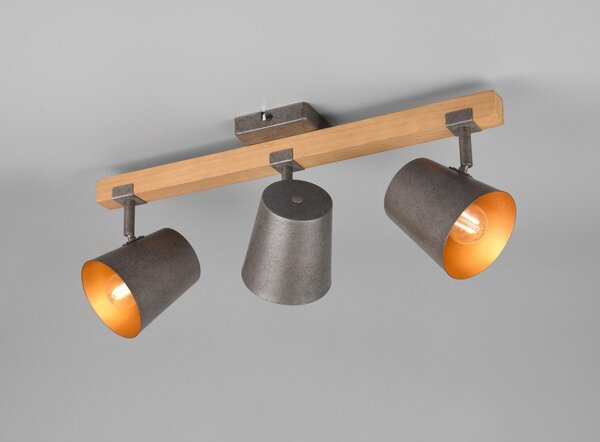 Ciemnoszaro-naturalna lampa punktowa 14x54 cm Bell – Trio