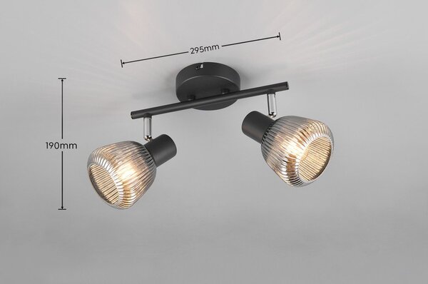 Czarna lampa punktowa ø 10 cm Tarifa – Trio