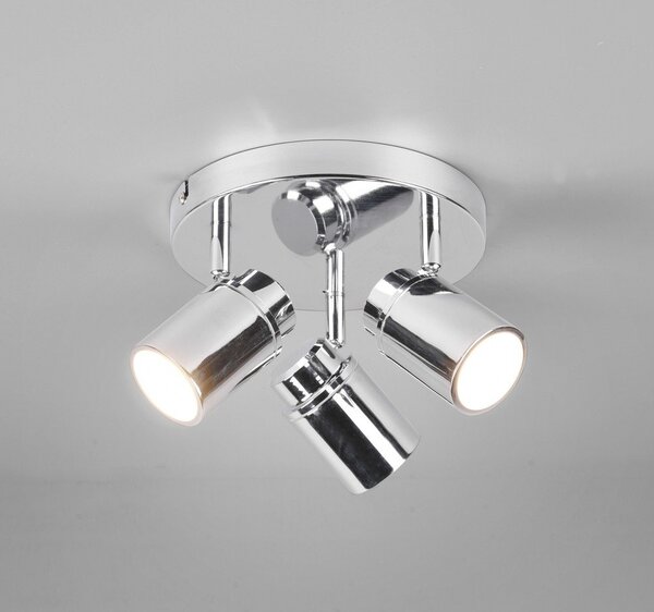 Metalowa lampa punktowa w kolorze błyszczącego srebra Angelo – Trio