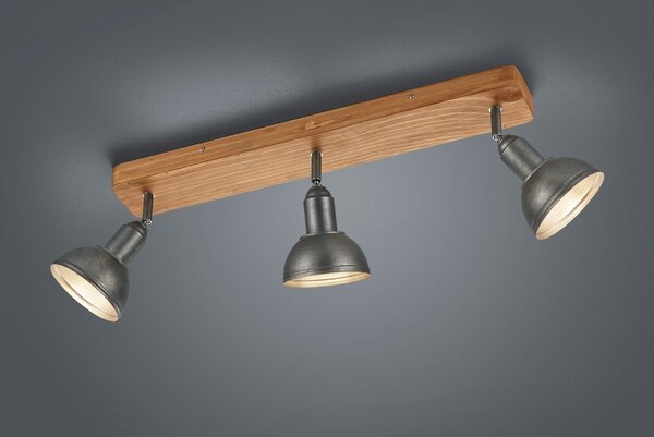 Ciemnoszaro-naturalna lampa punktowa 11x58 cm Delhi – Trio