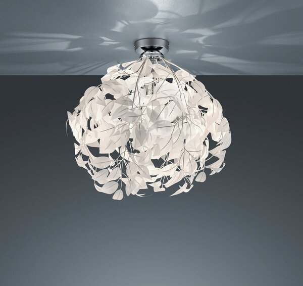 Biała lampa sufitowa Reality Leavy, wys. 58 cm