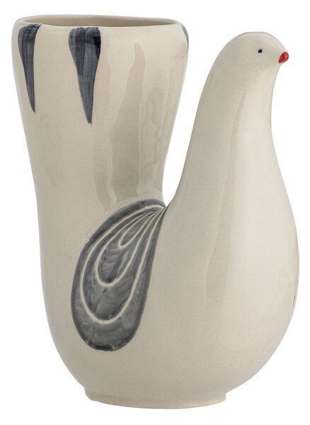 Kremowy kamionkowy ręcznie malowany wazon (wysokość 19 cm) Trudy – Bloomingville